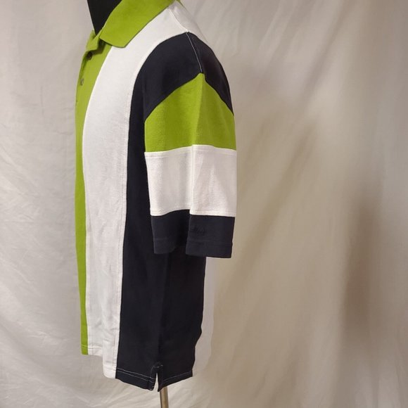 Redhead Bass Pro Mens Medium Green White Black 3 Button Pullover Polo Shirt - Picture 5 of 10